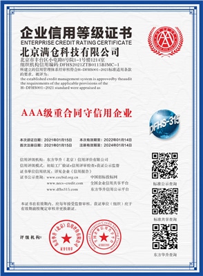 信用等級(jí)證書